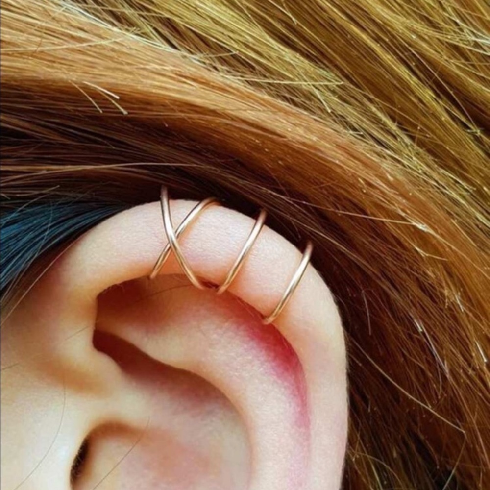 Gold Earring Cuffs - Picture 2 of 3